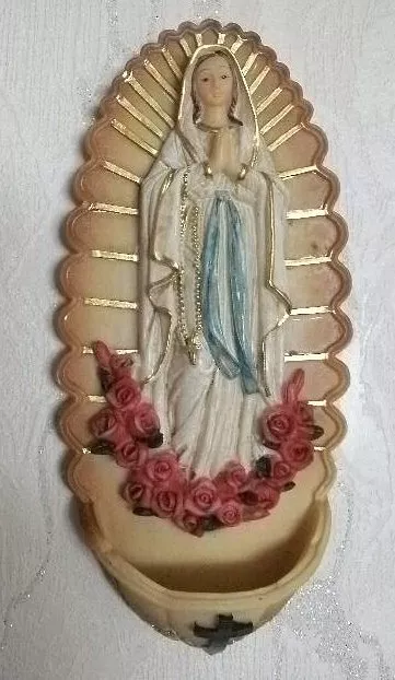 Weihwassergefäss Weihwasserbehälter Madonna Lourdes  Mutter Gottes 21 cm Neu