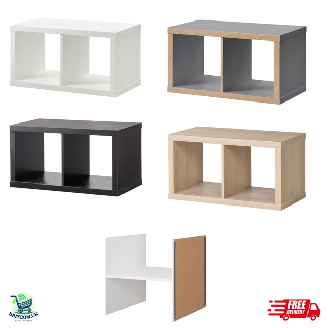 Étagère IKEA KALLAX - Effet Chêne Teinté Blanc - 42x39x147 Cm - 4 étagères - Neuf