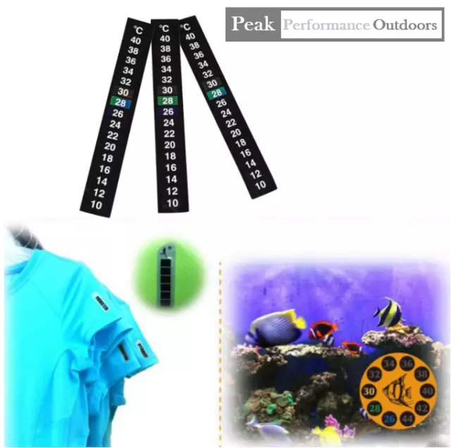 Stick On Digital Thermometer Adhesive Aquarium Fish Tank Window Water Strip *Uk