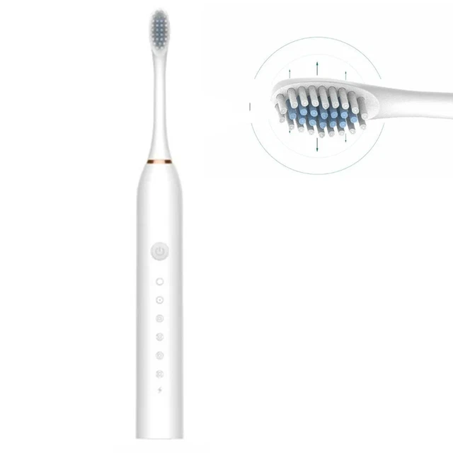 Cepillo de dientes eléctrico 6 velocidades indicador de luz USB carga cepillo de dientes sónico