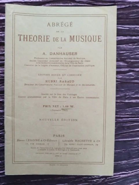 Théorie de la musique par A. Danhauser / Rabaud, Henri