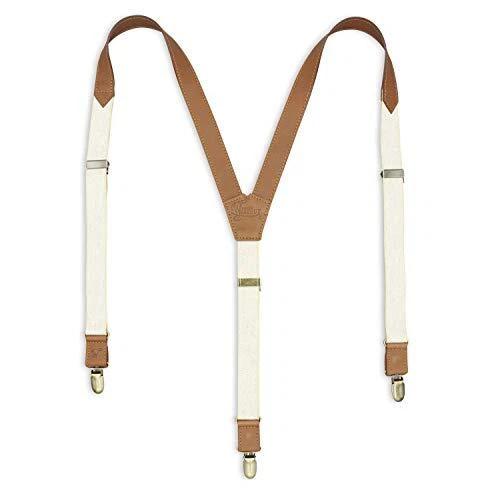 Suspenders Camel Brown Leather Flex Slim 1 inch | Wiseguy Original