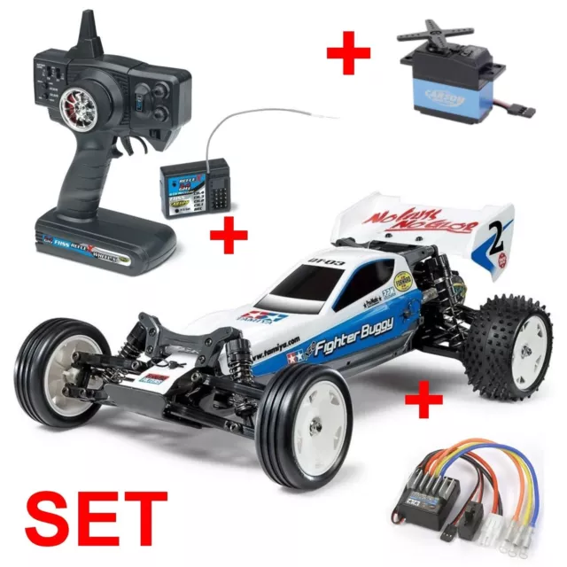 Tamiya 1:10 Elektro Auto RC Neo Fighter Buggy DT-03 kit Bausatz + RC Anlage, Ser