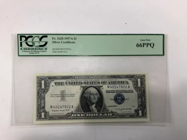 1957-A FR-1620 Silver Certificate H-A block PCGS 66 PPQ Gem New