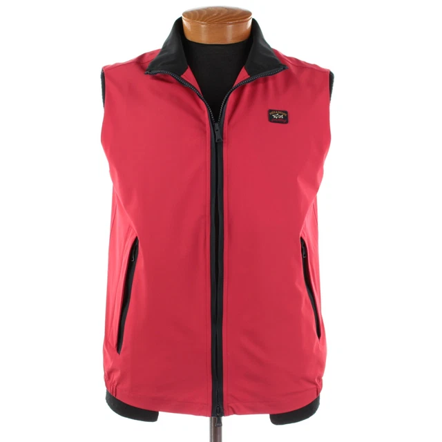 Paul & Shark NWT Typhoon 20000 Full-Zip Vest Size Medium In Red Polyester Blend