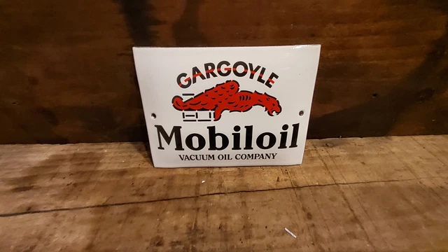 Plaque émaillée Garage Bidon MOBILOIL GARGOYLE Envoi OFFERT - Collection