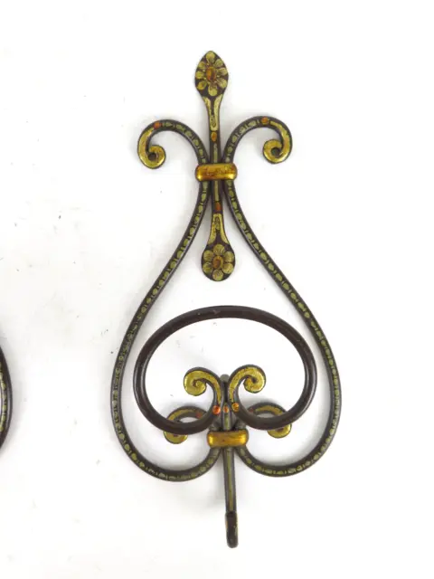 2 Coat Hangers Singles Wall Hanger Wall Vintage Wrought Iron CH8 2