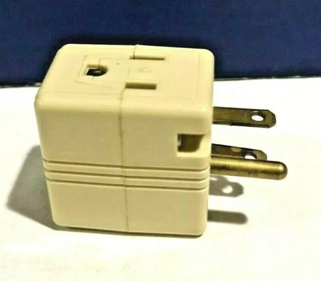 IVORY Single CUBE TAP with Ground Amazing 3-Outlets FaBuLouS NEW EAGLE 1482-I