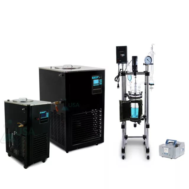 USA Lab Equipment USA Lab 5L ETL Single Jacketed Glass Reactor Turnkey System...