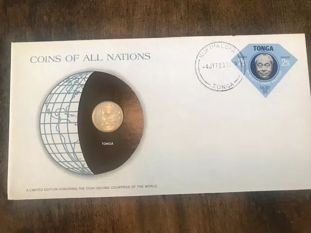 Coins of All Nations With Stamps & COA Tonga
