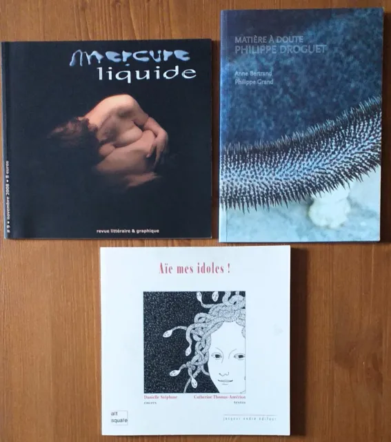 3 livres et revues d'art contemporain, poésie, photo. Nombreuses illustrations.