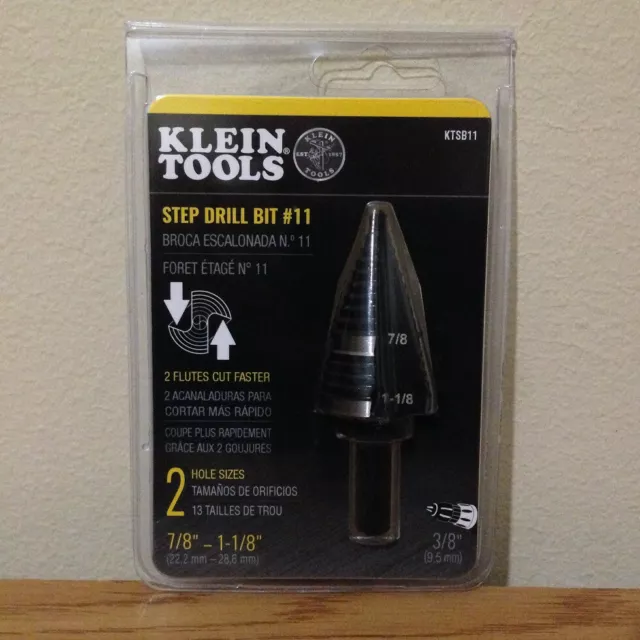 KLEIN Step Drill Bit 1-1/8" #11 UniBit Panel Hole Saw Metal  greenlee dewalt