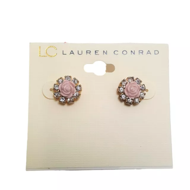 Lc Lauren Conrad Gold Tone Flower Rhinestone Stud Earrings