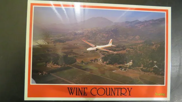 Soaring Glider over Northern California Wine Country Postcard