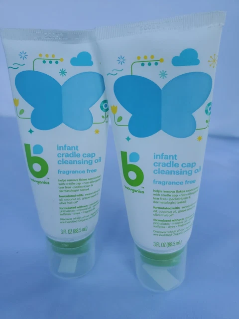 2X Babyganics Infant Cradle Cap Cleansing Oil Fragrance Free 3 Fl Oz New
