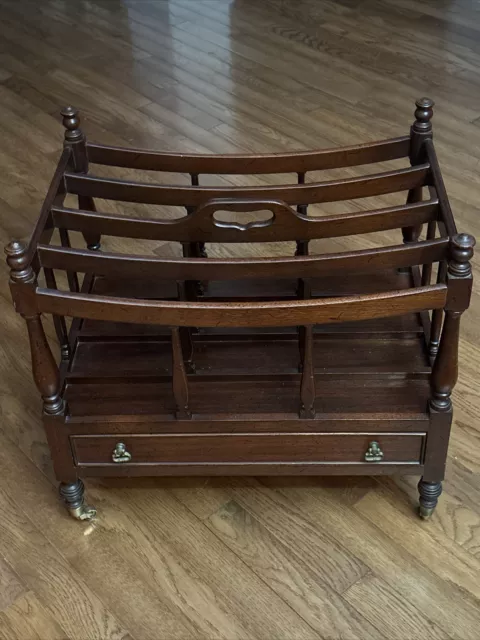 VTG Solid Mahogany Canterbury Music/Magazine Rack W/Drawer BIGGS Excellent