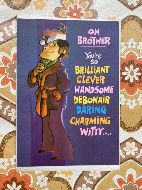Vintage 1960s Funny  Novelty - Merry Christmas Brother Greeting Card
