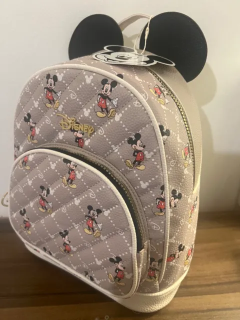 Primark Disney Mickey Mouse Quilted Shoulder Body Tote Backpack Travel Bag