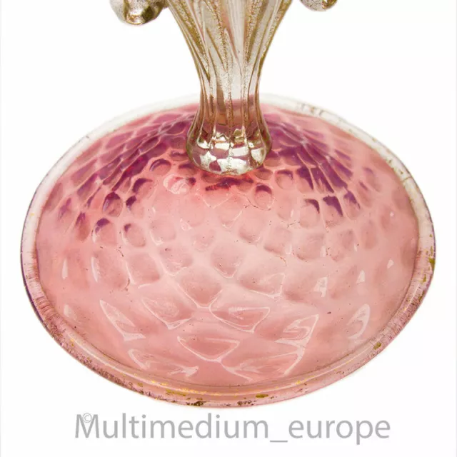 Salviati Toso Murano Glas Pokal Kelch pink Goldstaub Venedig 1900 3