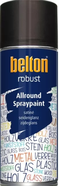 Aérosol peinture haute résistance RAL 9005 noir satin 400ml ROBUST BELTON