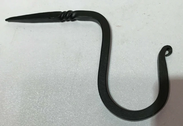 1 Black Wrought Iron 5.5" Drive in Nail Spike Wall Hook Rustic Antique Style New
