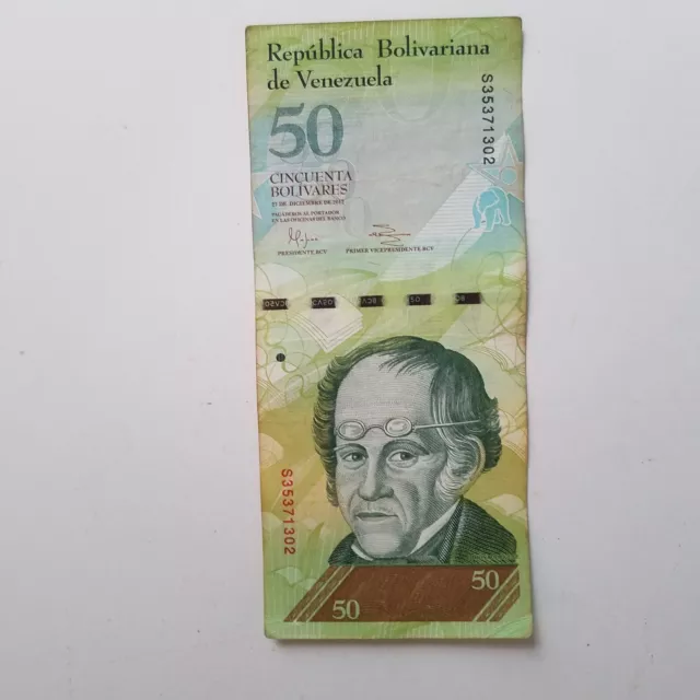 Venezuela 50 Bolivar World Paper Money Currency Bill note Bear Note Cash Bread