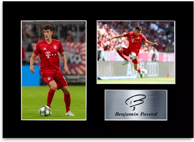 Poster Benjamin Pavard Bayern Monaco giocatore A4 firmato display foto regalo montaggio