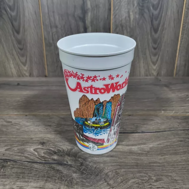 VTG 80S SIX Flags AstroWorld WaterWorld Plastic 32oz Souvenir Cup