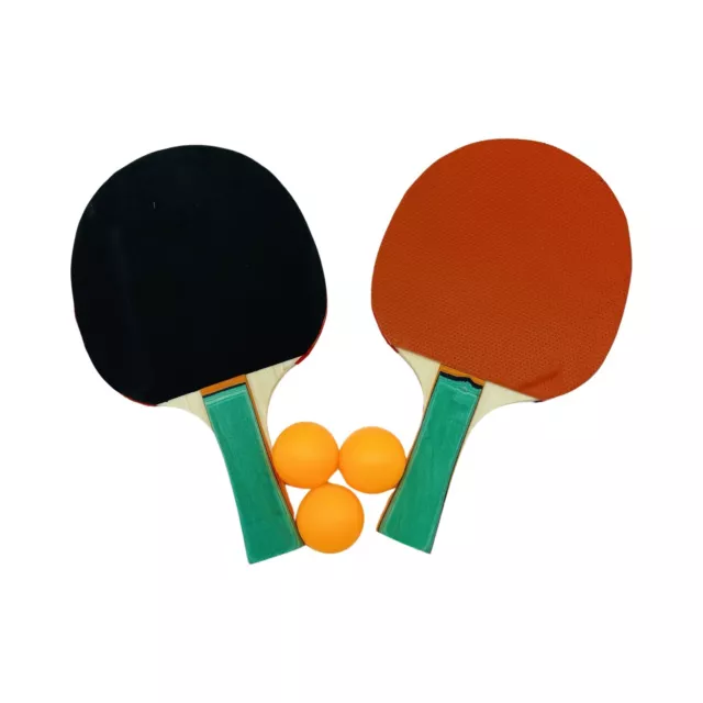 1 Pair Professional Table Tennis Racket Bat Set Ping Pong Paddle+3 Balls + Net 2