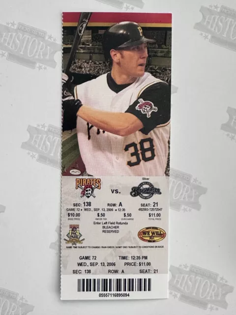 2006 Milwaukee Brewers at Pittsburgh Pirates Ticket 9/13/06 Fielder Home Run