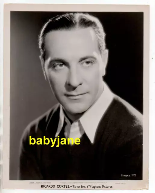 RICARDO CORTEZ ORIGINAL 8X10 PHOTO 1930's HANDSOME PORTRAIT WARNER BROS