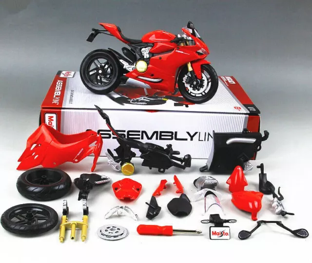 1:12 Maisto Ducati 1199 Panigale Assembly line KIT DIY Motorcycle Bike Model