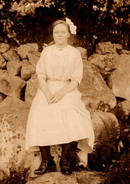 bbw teen grils Pretty Young Girl RPPC Postcard Fat Chubby Teen BBW Big Hair Bow 1910 SK