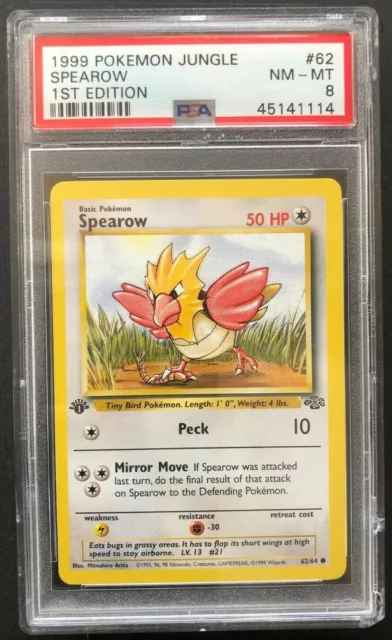 1999 Pokemon Jungle Spearow PSA 8 First 1st Edition 62/64 Mint Rare Vintage Card