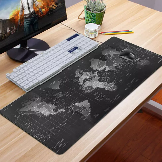 XXL 90X40cm Mauspad Gaming Office Pad Mousepad Weltkarte Design Mausunterlage DE 2