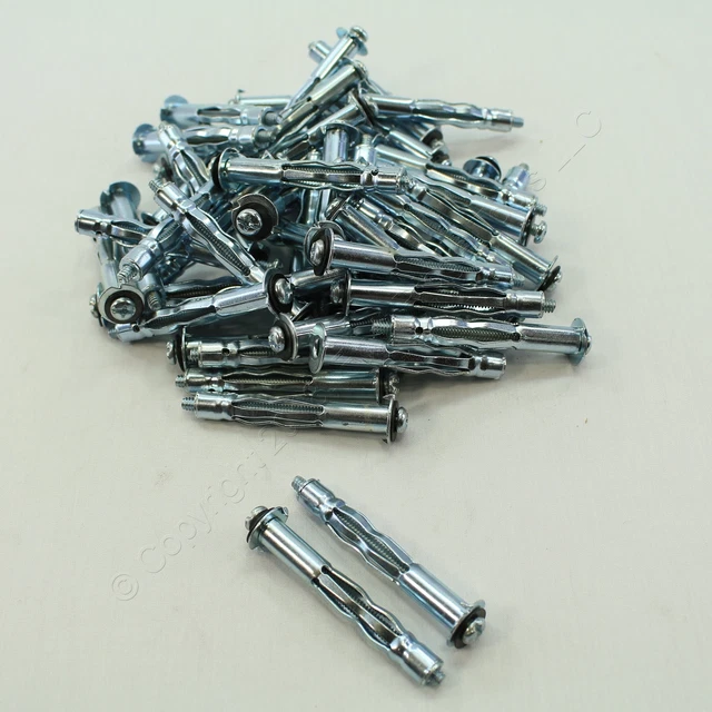 50 Metallics Long Hollow Wall Anchors 5/8"- 1-3/16" Grip Range 3/16" Screw 1005