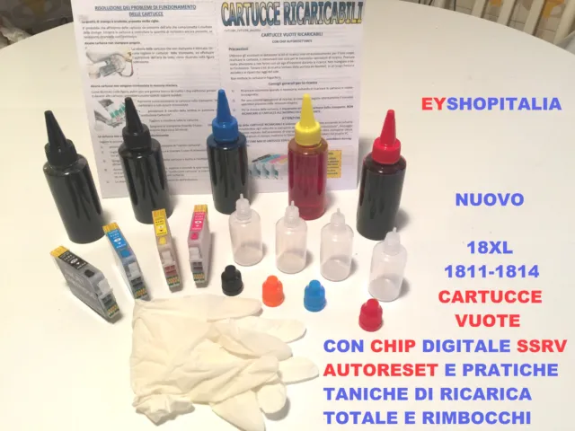 Kit Cartucce Ricaricabili Compatibili Tipo 18Xl Per Stamp Xp-102 + 500 Ml Colori