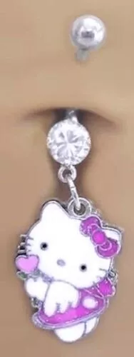Piercing Belly Bar Ring per Ombelico con Hello Kitty