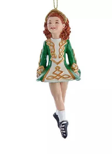 Kurt Adler 5" Resin Hand Painted Irish Step Dancing Girl Xmas Ornament E0601