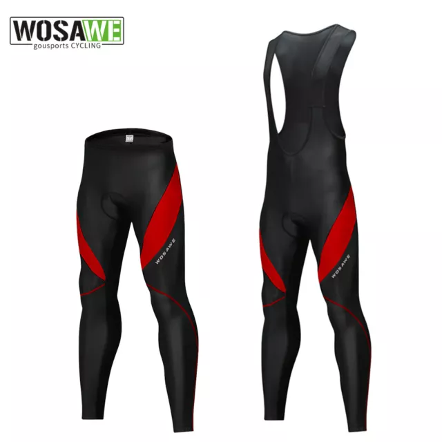 WOSAWE Herren Fahrrad Hose Gel Knee Thermo Trägerhose MTB Bike Sports Radlerhose