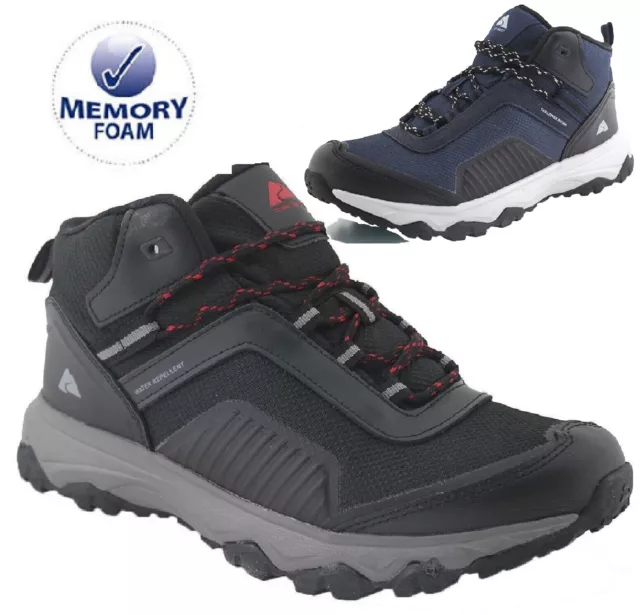 Mens Hiking Trail Winter Memory Foam Walking Casual Ankle Trainers Shoes Boots