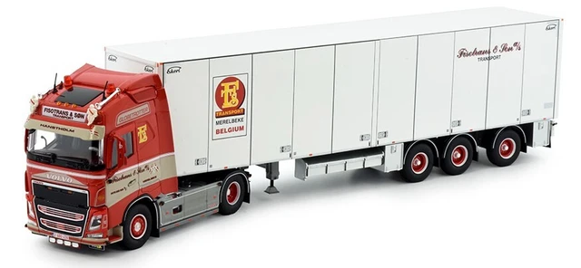 Figurine VOLVO F12 Gl. 4x2 avec remorque bâchée 3 Essieux VEBE Trans LENNARTH TEKNO TEK73051