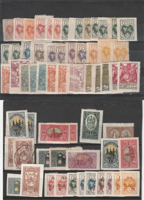 Lithuanie centrale-Lituania lot de timbres neufs avec charnière ou trace