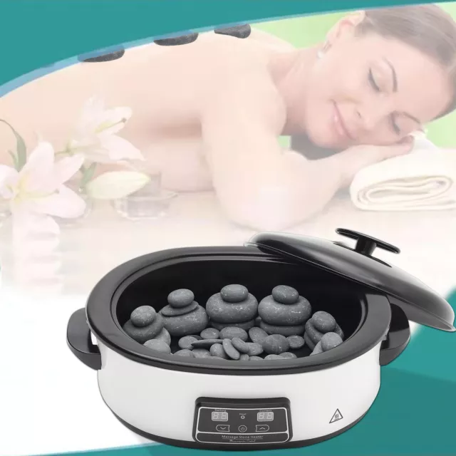 Massage Heater Hot Stone Kit Digital Warmer Heating Basalt Stones Rock Body Spa 2