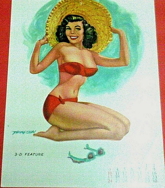 Thompson June 1956 Pinup Calendar Page, 3-D Feature