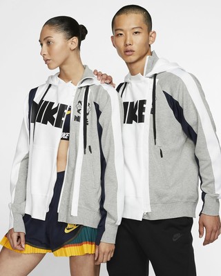 WOMENS NIKE BLACK X Sacai Double Zip Hoodie Sz M $107.99 - PicClick