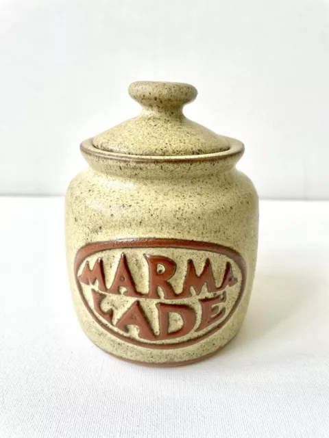 Vintage Tremar Cornish Stoneware Pottery Marmalade Preserve Pot Jar & Lid.