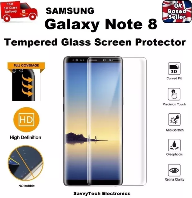 Full 3D Curved Tempered Glass Screen Protector for Samsung Galaxy Note 8 CLEAR