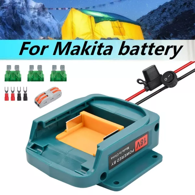 Power Wheels Adapter with Switch for Makita Battery 18V Dock Power Connector DIY