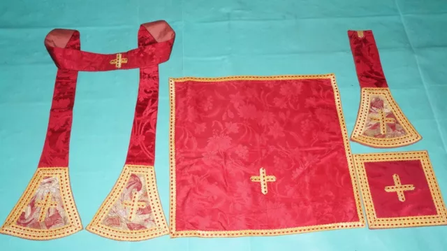 Kelchvelum mit Stola Palla und Manipel  Messgewand Kasel Casula Chasuble Pianeta